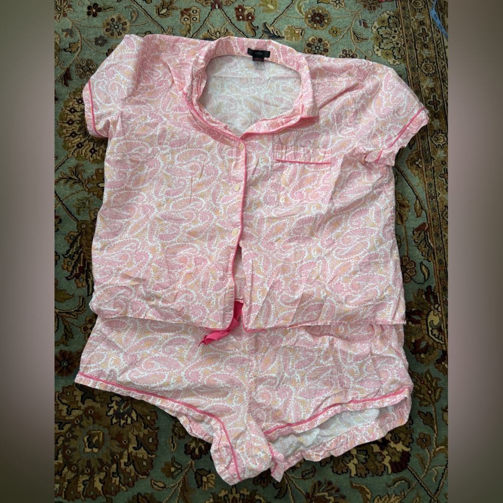 J. Crew Pink Paisley Block Print Jacket